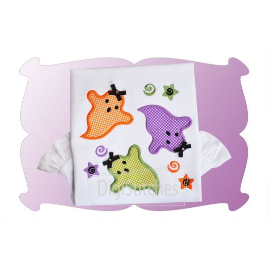 Ghosts Everywhere Applique | Machine Embroidery Designs by JuJu