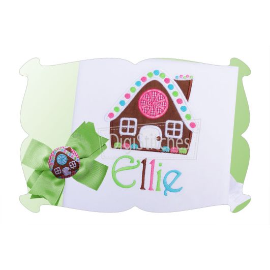 Gingerbread House Applique | Machine Embroidery Designs by JuJu