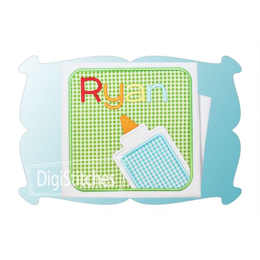 Glue Bottle Box Applique | Machine Embroidery Designs by JuJu