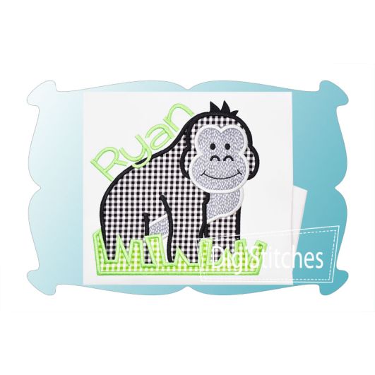 Gorilla Applique | Machine Embroidery Designs by JuJu