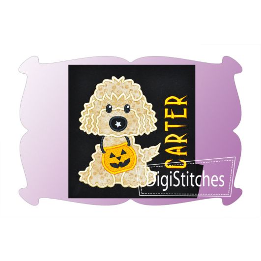 Halloween Dog Boy Applique | Machine Embroidery Designs by JuJu