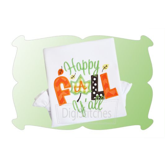 Happy Fall Yall Applique | Machine Embroidery Designs by JuJu