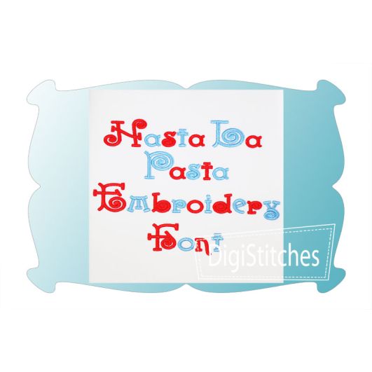 Hasta La Pasta Embroidery Font | Machine Embroidery Designs by JuJu