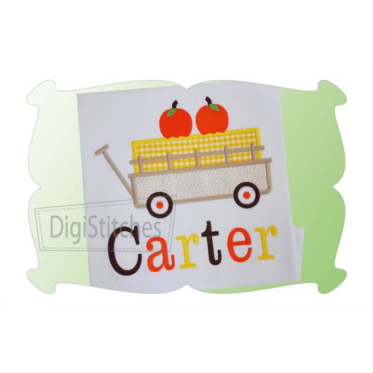 Hay Wagon Applique | Machine Embroidery Designs by JuJu