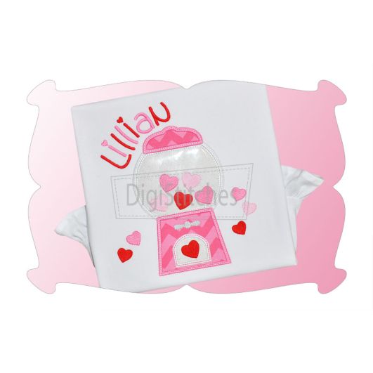 Hearts Gumball Machine Applique | Machine Embroidery Designs by JuJu