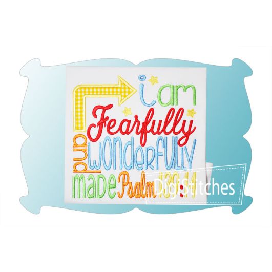 I Am Fearfully and Wonderfully Made Applique | Machine Embroidery Designs by JuJu