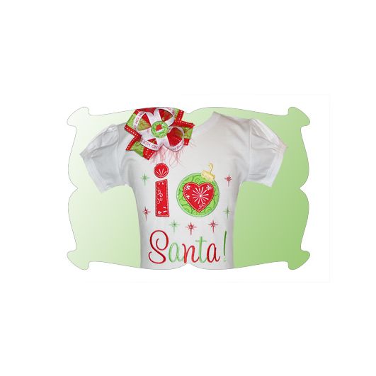 I Love Santa 2 Applique | Machine Embroidery Designs by JuJu