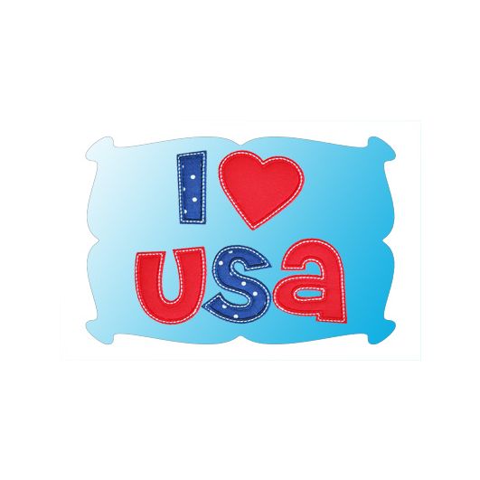I Love The USA Applique | Machine Embroidery Designs by JuJu