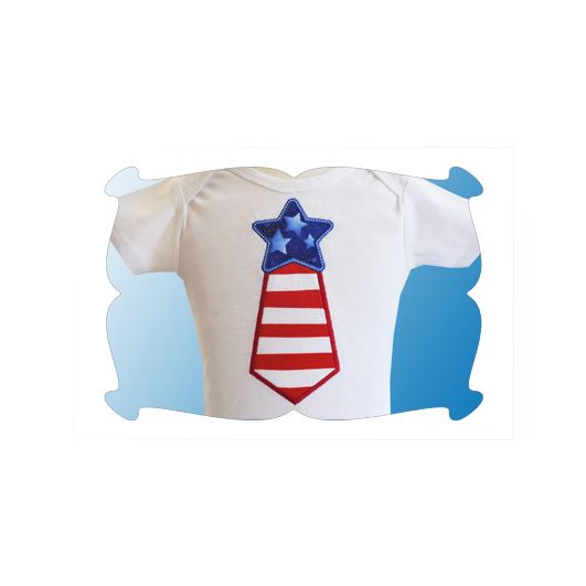 July 4th Star Tie Applique | Machine Embroidery Designs by JuJu