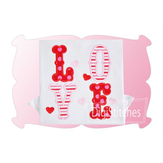 Love Valentines Applique | Machine Embroidery Designs by JuJu