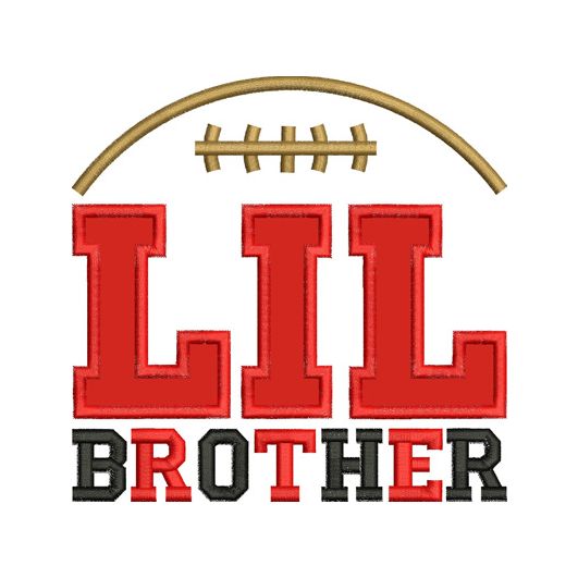 Lil Brother Football Applique | Machine Embroidery Designs by JuJu