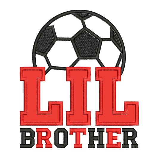 Lil Brother Soccer Applique | Machine Embroidery Designs by JuJu