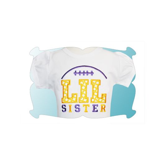 Lil Sister Football Applique | Machine Embroidery Designs by JuJu