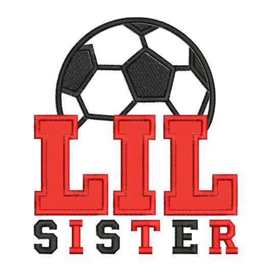 Lil Sister Soccer Applique | Machine Embroidery Designs by JuJu