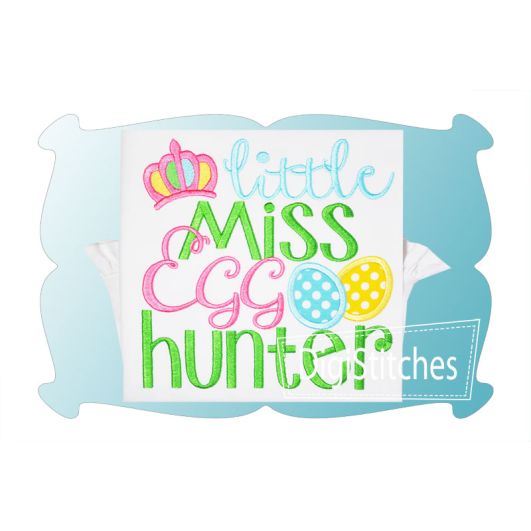 Little Miss Egg Hunter Applique | Machine Embroidery Designs by JuJu