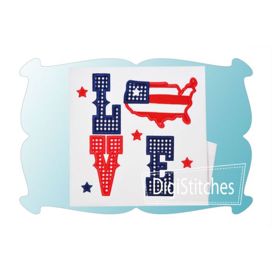 Love America Applique | Machine Embroidery Designs by JuJu