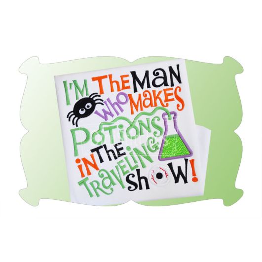 Man Who Makes Potions Applique | Machine Embroidery Designs by JuJu