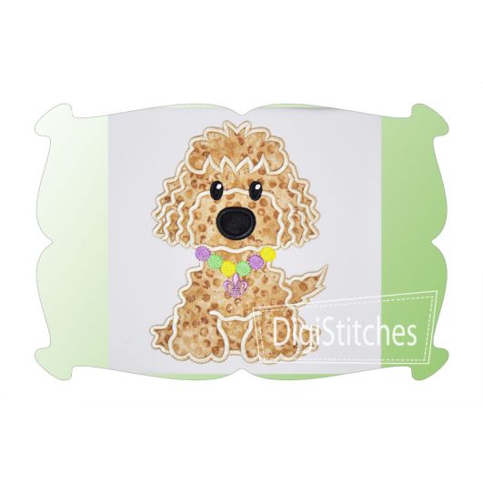 Mardis Gras Dog Boy Applique | Machine Embroidery Designs by JuJu