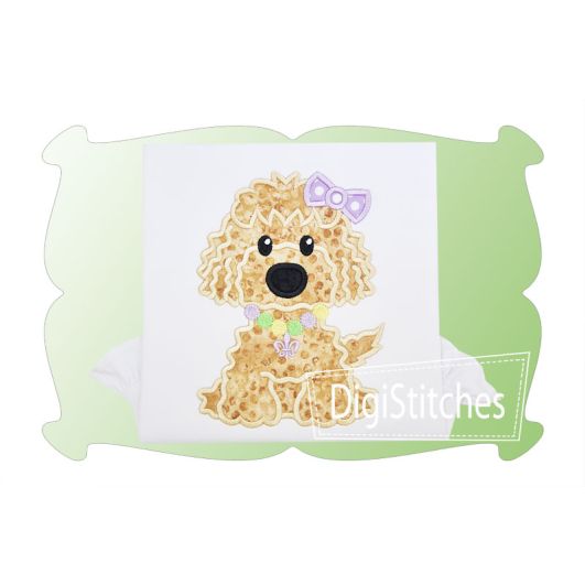 Mardis Gras Dog Girl Applique | Machine Embroidery Designs by JuJu