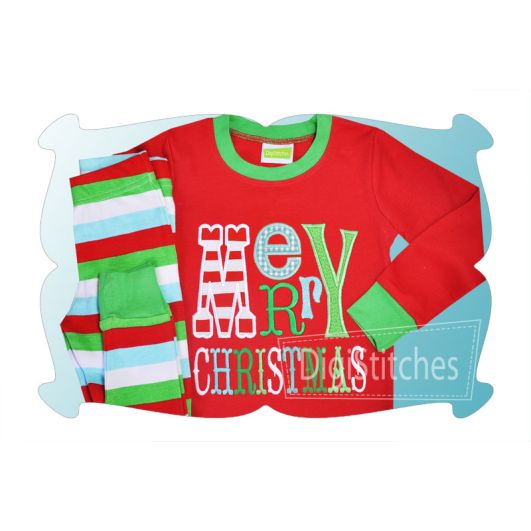 Merry Christmas Applique | Machine Embroidery Designs by JuJu