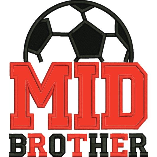 Mid Brother Soccer Applique | Machine Embroidery Designs by JuJu