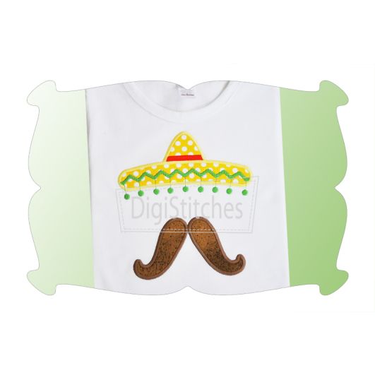 Mustache and Sombrero Applique | Machine Embroidery Designs by JuJu