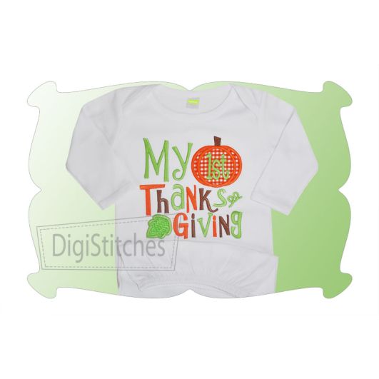 My First Thanksgiving 2 Applique | Machine Embroidery Designs by JuJu