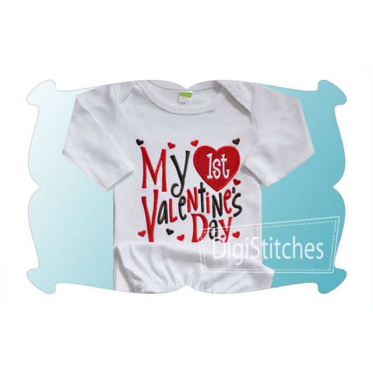 My First Valentines Day Boys Applique | Machine Embroidery Designs by JuJu