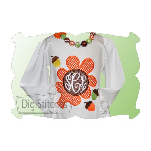 Oak Leaf Monogram Applique | Machine Embroidery Designs by JuJu