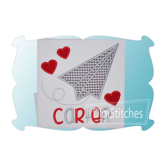 Paper Airplane Love Applique | Machine Embroidery Designs by JuJu