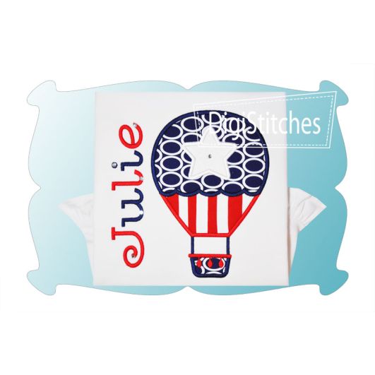 Patriotic Hot Air Balloon Applique | Machine Embroidery Designs by JuJu