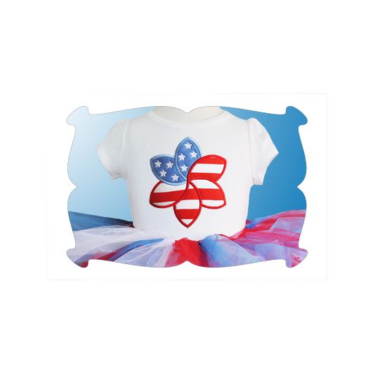 Patriotic Flower Applique | Machine Embroidery Designs by JuJu