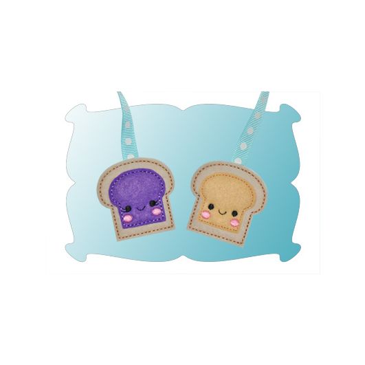 Peanut Butter and Jelly Zipper Pulls In The Hoop | Machine Embroidery Designs by JuJu
