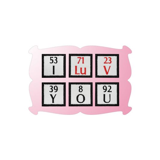 Periodic Table I LuV YOU Applique | Machine Embroidery Designs by JuJu