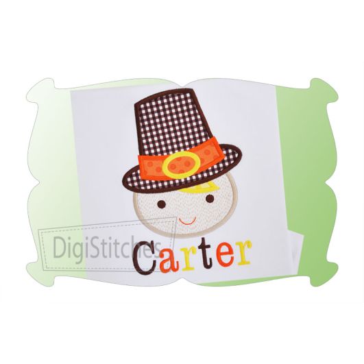 Pilgrim Boy Applique | Machine Embroidery Designs by JuJu