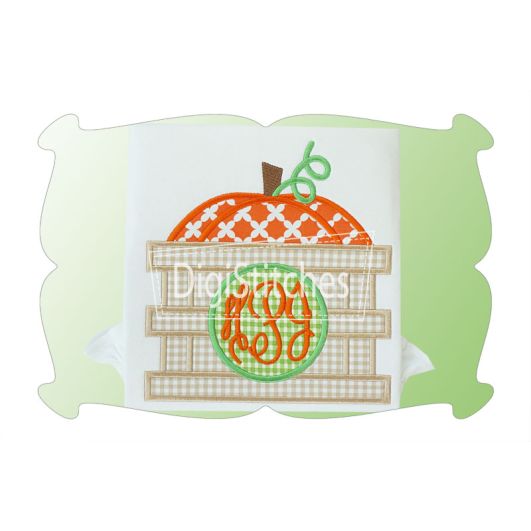 Pumpkin Crate Applique | Machine Embroidery Designs by JuJu