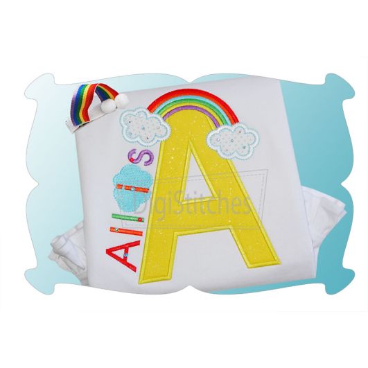 Rainbow Applique Alphabet | Machine Embroidery Designs by JuJu