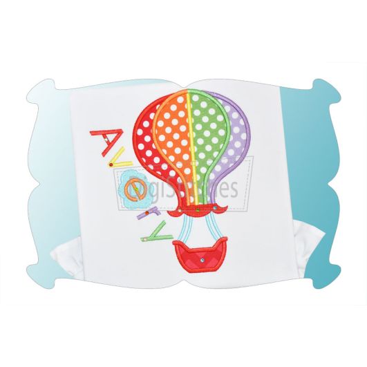 Rainbow Hot Air Balloon Applique | Machine Embroidery Designs by JuJu