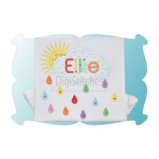 Rainbow Raindrops Applique | Machine Embroidery Designs by JuJu