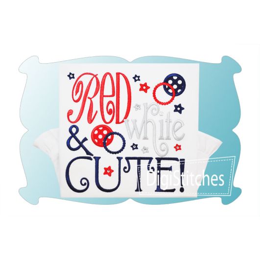 Red White and Cute Applique | Machine Embroidery Designs by JuJu