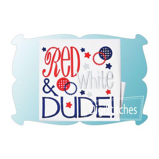 Red White and Dude Applique | Machine Embroidery Designs by JuJu