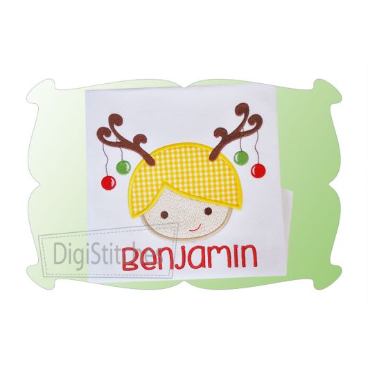 Reindeer Boy Applique | Machine Embroidery Designs by JuJu