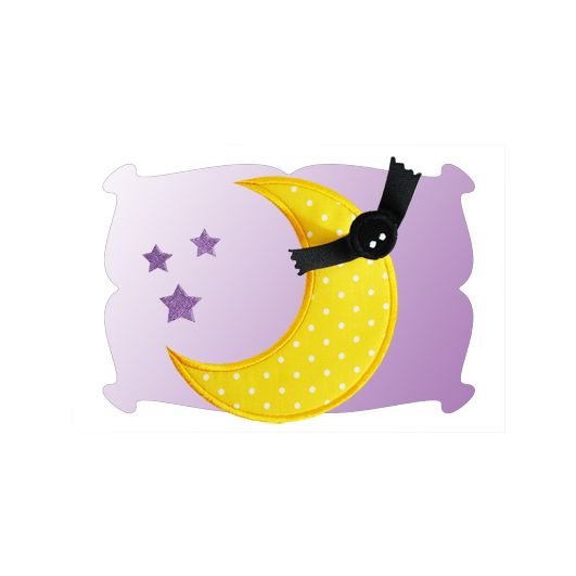 Riboon Bat and Moon Applique | Machine Embroidery Designs by JuJu