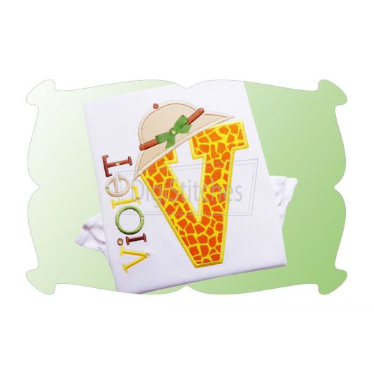 Safari Hat Applique Alphabet | Machine Embroidery Designs by JuJu