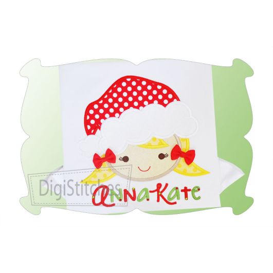 Santa Girl Applique | Machine Embroidery Designs by JuJu