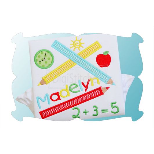 School Pencil Scribbles Applique | Machine Embroidery Designs by JuJu