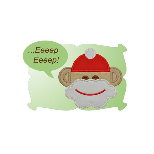 Sock Monkey Santa Applique | Machine Embroidery Designs by JuJu