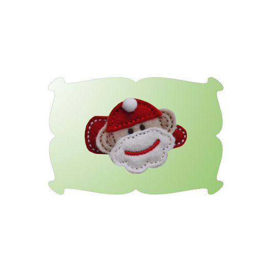 Sock Monkey Santa Snap Clip Mini | Machine Embroidery Designs by JuJu