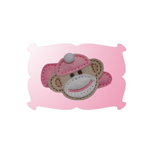 Sock Monkey Snap Clip Mini | Machine Embroidery Designs by JuJu