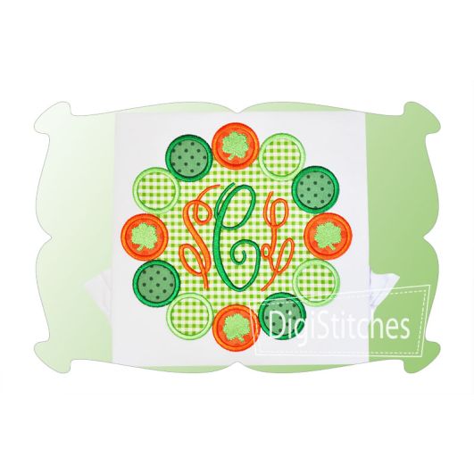 Saint Patricks Chunky Bead Monogram Applique | Machine Embroidery Designs by JuJu